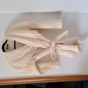 Cream Wool Wrap Sweater Coat